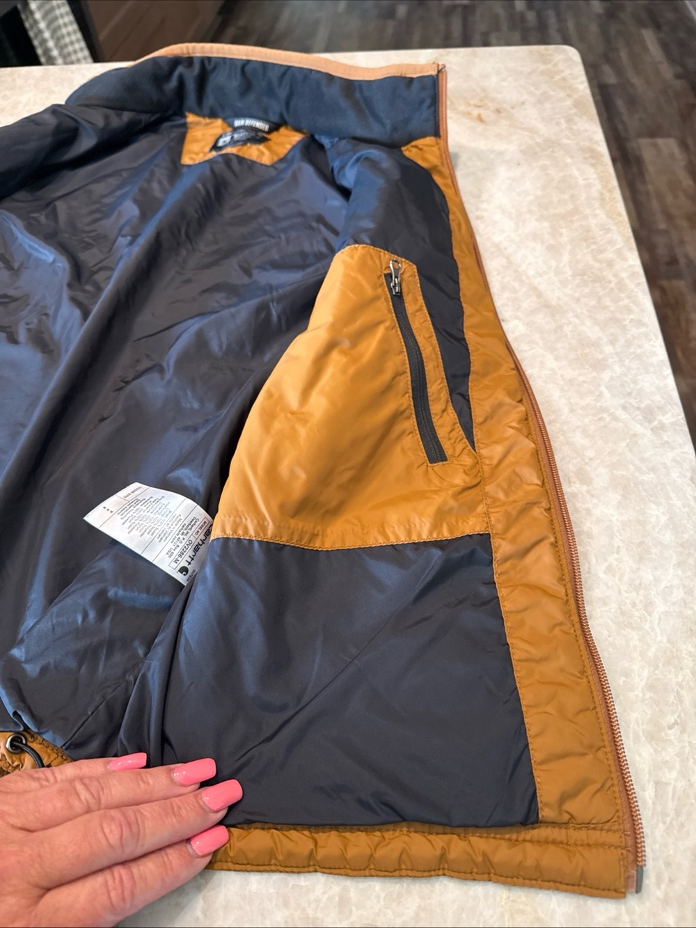 Carhartt Gilliam Vest M Rain Defender Insulated Quilted Brown Relaxed - Picture 5 of 6